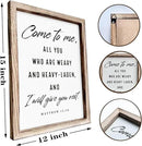 Christian Wooden Wall Signs, Living Room Decor, Bedroom Signs, Scripture Home Decor, Bible Verse Decoration, Framed Wall Plaque Sign 15 * 11.5 inches, Come to Me Sign by CozyNest Decor