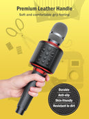 Wireless Bluetooth Karaoke Microphone, Built-in Loud Speaker for 10H Playback, Add Reverb/Duet Mode/Earbuds Monitoring, Portable Karaoke Machine for Entertainment & Singing Practice (Black&Red) by TinyTreasures Baby Boutique