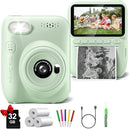 Kids Camera Instant Print, 3.0" HD 32MP 1080P Toddler Digital Camera with 3 Rolls of Printer Paper, Birthday Gifts Toy for 3-12 Year Old Girls Boys with 32GB SD Card-Green by TinyTreasures Baby Boutique