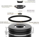 Coffee canister set for ground coffee with Date Tracker,Co2 Valve,Travel jar,Stainless Steel Kitchen Food Airtight storage container for Coffee Beans or Grounds,Tea,Sugar (16oz-Black) by CozyNest Decor