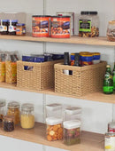 StorageWorks Round Paper Rope Storage Baskets, Rectangular Wicker Baskets with Built-in Handles, Medium, 13 ¼ x 8 ½ x 7 ¼ inches, 2-Pack by CozyNest Decor