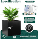Galvanized Steel Planter Box Black Metal Planter Large Square Indoor Outdoor Planters Cube Steel Heavy Duty Flower Pot 20Inch Powder Coating Modern Commercial Residential for Patio, Deck, Yard, Garden by GreenHaven Gardens