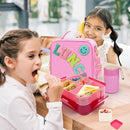 Pink Lunch Box for Girls with 10oz Thermo, with 6 Compartment Bento Box, Nylon Insulated Lunch Bag Adjustable Strap for Girl Kids Teens School Travel Picnic by TinyTreasures Baby Boutique