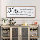 Bless the Food Before Us, the Family Beside Us, and the Love between us Framed Wall Art for Dining Room, 40''×15'' Holy Positive Religious Rustic Bible Verse for Christian God Jesus Christ Prayer by CozyNest Decor