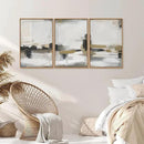 SIGNINART Beige Abstract Framed Canvas Wall Art Set, Black and White Textured Art Prints, Paint Strokes Minimalist Shapes Wall Decor, Neutral Modern Art Paintings for Living Room, Bedroom, Office 16"x24"x3 by CozyNest Decor