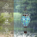 VOREEN Hot Air Balloon Solar Lantern, Mosaic Solar Outdoor Hanging Wind Light, Waterproof, Patio Festive Decor, Easter Gifts for Mom Father Grandma, Blue by GreenHaven Gardens