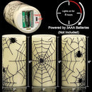 Wondise Halloween Flickering Flameless Candles with Spider Decals, Battery Operated Candles with 6hrs Timer, Real Wax Halloween LED Candles for Horror Spooky Halloween Home Decoration(Set of 3, 3"x6") by CozyNest Decor