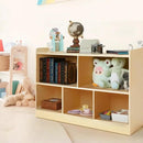 Montessori Shelf, Wooden Toy Storage Organizer for Books Toys, 2 Shelf Bookcase, 5-Section Storage Cabinet, Toddler Book Shelf for Kids Rooms, Playroom, Nursery, Kindergarten (Natural) by CozyNest Decor