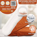 Baby Lounger - Snuggle Cozy Me Infant Lounger for Newborns | Flannel Cover, Breathable Soft, Portable Awake-Time Pad, Essential Baby Gift - Orange by TinyTreasures Baby Boutique