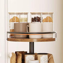 HOOBRO 3-Tier Lazy Susan Organizer, Rotating Spice Rack, Turntable Spice Rack, Vertical Storage Organizer, for Kitchen Countertop, Vanity, Dining Table, Rustic Brown and Black BF09TL01 by CozyNest Decor