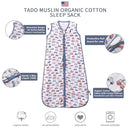 Baby Sleep Sack 2-4 T Baby Wearable Blanket 100% Organic Cotton 0.5 TOG Toddler Sleep Sacks 2- Way Zipper Soft Car 4 Layers 2T 3T 4T by TinyTreasures Baby Boutique