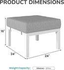 Solaste Outdoor Footstools Patio Ottoman Set of 2, Aluminum All-Weather Outdoor Footrest Seat with Removable Cushions, Patio Furniture Ottomans for Garden, Backyard, Poolside-White by CozyNest Decor