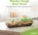 Wooden Dough Bowl for Decor - 17¾ in Long Hand Carved Paulownia, Large Rustic Decorative Bowl for Home Table Centerpiece, Keys, Entryway Table, Catchall Tray & Wooden Dining Room Centerpiece by CozyNest Decor