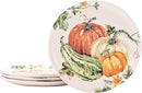 Bico Pumpkin Feast Dinner Plates Set of 4, 11 Inch Large Ceramic Plates for Pasta, Steak, Stylish Serving Dishes, Microwave and Dishwasher Safe, Gift for Housewarming and Thanksgiving by CozyNest Decor