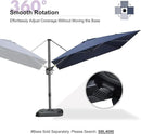 PURPLE LEAF Patio 9 Feet Cantilever Offset Umbrella with Base Outdoor Umbrella with 360-degree Rotation for Garden Deck Pool Patio Navy Blue by GreenHaven Gardens
