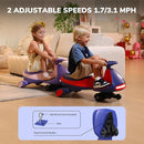 FanttikRide 6V N7 Classic Electric Wiggle Car with Pedal, Rechargeable Battery, Ride on Toys, Swing Car, 2 Speeds, Anti-Rollover, Flashing Light Wheels, Bluetooth, for Ages 3 and Up, 150 Lbs, Blue by TinyTreasures Baby Boutique