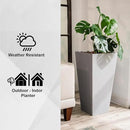 XBrand Modern 30-Inch Tall Square Planter, Tapered, Perfect for Indoor & Outdoor, Patio Decor, Set of 2, Gray by CozyNest Decor