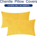 CaliTime Throw Pillow Covers Decorative 16 X 26 Inches Pack of 2 Cozy Chenille Cushion Cases for Couch Sofa Bed Living Room Home Mustard Yellow by CozyNest Decor