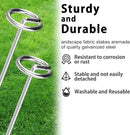 120 Pack Heavy Duty 8 Gauge Galvanized Landscape Fabric Pins, 6 Inch G-Shaped Round Top Weed Barrier Stakes for Garden, Erosion Control, Tent, Ground Cover (Silver) by CozyNest Decor
