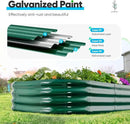 Quictent Raised Garden Bed Kit Oval Galvanized Metal Planter Box for Vegetables Outdoor Backyard, Rubber Strip Edging Included, Dark Green 6x3x2 ft by GreenHaven Gardens