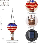 TERESA'S COLLECTIONS America Fourth of July Decorations, Hot Air Balloon Solar Lantern for Garden Decor,Gifts for Women + Memorial Day 17.7'' Hot Air Balloon Solar Lantern by GreenHaven Gardens