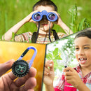Binoculars for Kids for Toddler - for Little Boys and Girls – Extensive Set Incl. Magnifying Glass & Compass – Powerful Magnification 8X21 – 3 to 12 Year Old Kids by TinyTreasures Baby Boutique