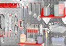 Wall Control 30WRK400GVR 4-Feet Metal Pegboard Standard Tool Storage Kit with Galvanized Toolboard and Red Accessories by GreenHaven Gardens