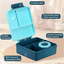 Bento Lunch Box for Kids with 8oz Soup Thermo&Lunch Bag, Leak-Proof Lunch Food Containers with 4 Compartment, Hot Food Insulated Food Jar for Kids School (Blue) by TinyTreasures Baby Boutique