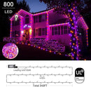 Purple and Orange Halloween Lights, 800LED 330FT String Lights 8 Modes Timer Plug in Waterproof Indoor Outdoor Christmas for Garden Party Decoration, JT-EL/FC300V0200 by GreenHaven Gardens
