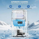 Commercial Ice Maker Machine 120 LBS/24H, 40 Ice Trays Freestanding & Undercounter Ice Machine Stainless Steel with 20 LBS Ice Storage Capacity, Ice Maker with Water Line and Filter, Dual Water Inlet by CozyNest Decor