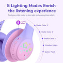 EarFun K4 Kids Bluetooth Headphones, Wireless Headphones with LED Lights, 74/85/94dBA Volume Limited, Built-in Mic, 90H Playtime, Bluetooth 5.4 Over Ear Headphone for iPad/Tablet/School, Violet by TinyTreasures Baby Boutique