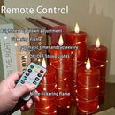 Red Flameless Candle with Remote Control LED Candle with String Lights Battery Powered Flameless Candle4'' 5'' 6'' 7'' 8'' Candles of 5 Pcs by CozyNest Decor