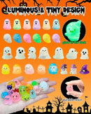 72 Pcs Halloween Mini Resin Animals Figures Kit - Luminous Tiny Resin Figurines Accessories, Glow in The Dark Miniature Ghost Figurines for Halloween Party, Micro Landscape, Tabletop Decor by CozyNest Decor