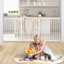 owlie Baby Gate with Door 66-75 Inch, Extra Wide Stair Gates for Kids Adjustable Wide Dog Pet Gate Stairway Large Baby Gates Pressure Mount for Pets for House Stairway Doorway White (30.5'' Tall) by TinyTreasures Baby Boutique