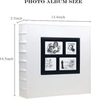 RECUTMS Photo Album 4x6 Holds 500 Photos Black Pages Large Capacity Leather Cover Wedding Family Baby Photo Albums Book Horizontal and Vertical Photos (White) by TinyTreasures Baby Boutique