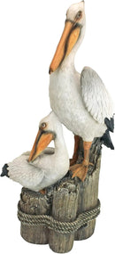 Design Toscano Coastal Decor Ocean's Perch Pelicans Garden Bird Statue, 9 Inch Wide, 24 Inch Tall, Cast Stone Resin, Full Color Finish by GreenHaven Gardens