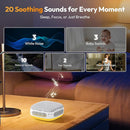 Portable Sound Machine for Travel, White Noise Sound Machine for Sleeping, 52-Hour Lasting Mini Noise Machine with 21 Quality Non-looping Sounds, Headphone Jack, Memory, Timer for Adults,Hotel (White) by TinyTreasures Baby Boutique