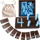 Counting Peg Board - Montessori Math and Numbers for Kids - Wooden Math Manipulatives Materials - Dark Walnut Stain by TinyTreasures Baby Boutique