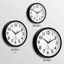 Atomic Wall Clock Analog 14 Inch Battery Operated Modern Decorative for Living Room Kitchen Office Bedroom Bathroom(Black) by CozyNest Decor