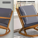 IDZO Club Rocking Chair 500lbs Capacity with Inclined Backrest, Thick Foam Cushion, Solid Acacia Wood Rocker for Patio, Backyard, Balcony, Porch, Grey by CozyNest Decor