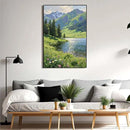 The scenery of mountain streams and green meadows is suitable for living rooms bedrooms offices landscape posters and wall paintings by CozyNest Decor