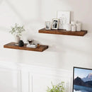 24 x 9 Floating Shelves, 9 Inch Deep Floating Shelf Wall Mounted, 24 Inch Bathroom Shelves Set of 2, Rustic Wood Wall Shelf for Bedroom, Living Room, Rustic Brown Color by CozyNest Decor