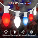 4th of July Decorations Lights, 25Ft C7 Outdoor Red White and Blue String Lights with 27 Shatterproof LED Bulbs, Hanging Patriotic Decorations Light for Indoor Independence Day Patio Garden Backyard by GreenHaven Gardens