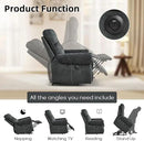 EBELLO Electric Power Recliner Chair with Massage and Heat, Soft Fabric Massage Recliner for Adults, Overstuffed Single Reclining Sofa, Vintage Rivet Mid-Century Design for Living Room, Grey by CozyNest Decor