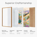 Homeforia 13x19 Picture Frame Wood, High End Natural Oak 13x19 Light Wooden Poster Frame with Mat 11x17, 13 x 19 Frames Matted to 11 x 17 Photo, 19x13 Hanging Frame, Tempered Glass, Wall Kit, Set of 1 by CozyNest Decor
