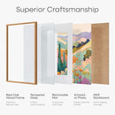 Homeforia Wood Poster Frame 27x40, High End Natural Oak 27 x 40 Large Picture Frame with Mat 24 by 36, 27x40 Light Wooden Frames Matted to 24x36, 40x27 Movie Frames, Tempered Glass, Wall Kit, Set of 1