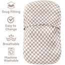 LifeTree Muslin Baby Lounger Cover, Newborn Slipcover Lounger Cover for Boys Girls Infant, Soft 70% Viscose from Bamboo and 30% Cotton, Cover Only, Checkered Pattern by TinyTreasures Baby Boutique