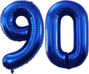 GOER Number 90 Balloons for 90th Birthday Party Decorations,42 Inch Jumbo Foil Helium Balloons for 90th Anniversary (Blue) by TinyTreasures Baby Boutique