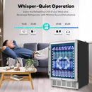 24" Beverage Refrigerator & Cooler, 180 Cans Under Counter Fridge with Lock, Glass Door & Powerful Cooling Compressor - Quiet, Built-in/Freestanding Drink Fridge by CozyNest Decor