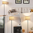 Ambimall 60'' Modern Floor Lamp with Shade, Tall Lamps for Living Room, Bedroom, Office, Dining Room, Linen Grey Shade with Black Pole(Without Bulb) by CozyNest Decor
